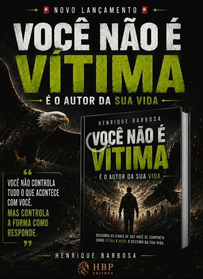 Banner promocional do livro Você Não É Vítima, É o Autor da Sua Vida